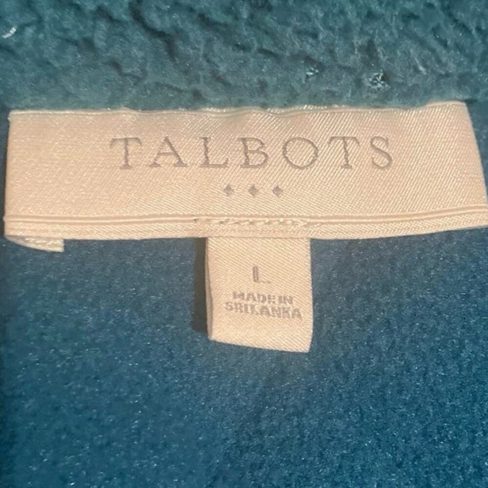 Talbots Women's Teal Quilted Full Zip Collared Sleeveless Vest Lined Pocket SZ L - Picture 8 of 9